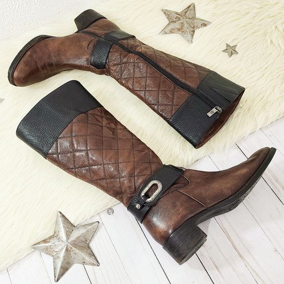 Brighton Shoes - SOLD Brighton Jake riding boots quilted brown black 7.5